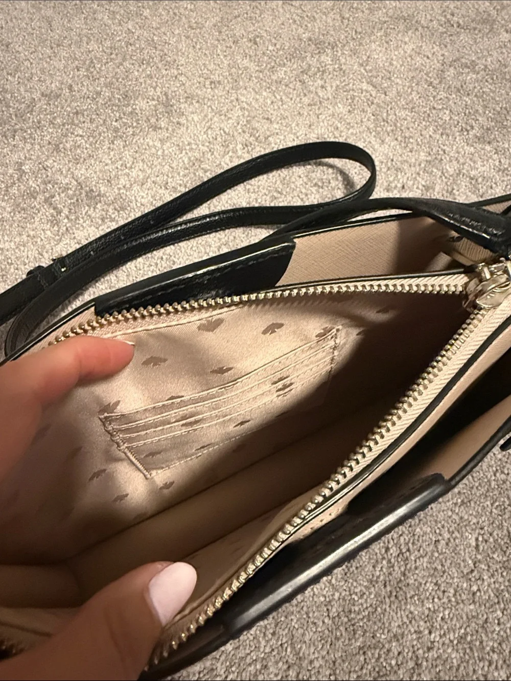 kate spade Black Pebbled Leather Messenger Crossbody